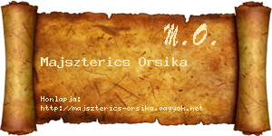 Majszterics Orsika névjegykártya